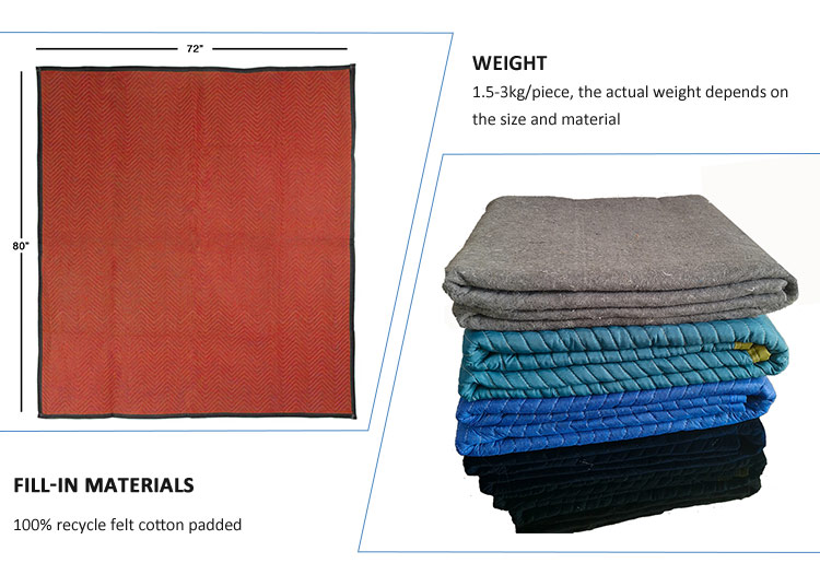 Custom Logo Luxury Furniture Moving Blanket 72x80 Inch Moving Pads